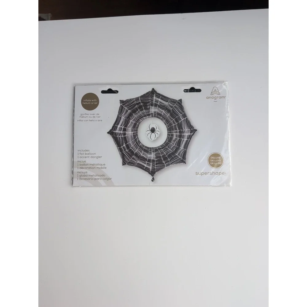HUGE Halloween mylar SPIDER WEB BALLOON Supershape‎ Anagram 32